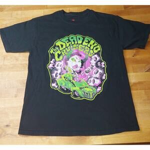 Dead End Cruisers Band Shirt Black Tshirt Rockabilly Psychobilly Hanes M Med